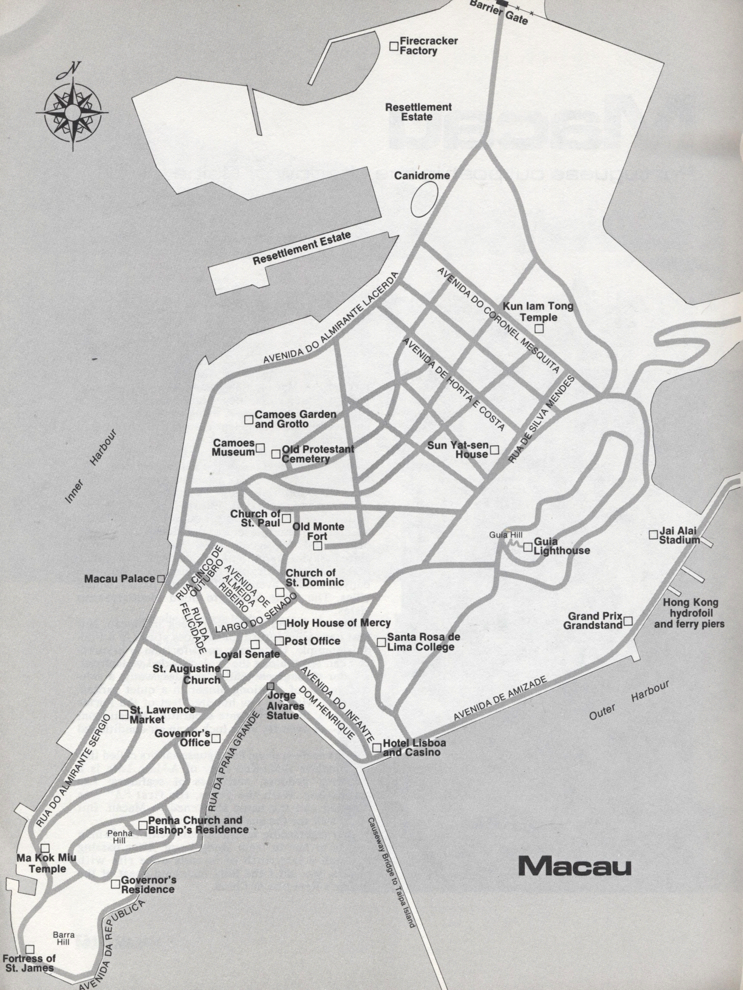 Mapa de Macau 1975