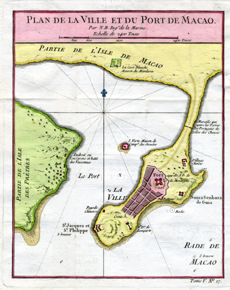 Mapa de Macau de Bellini 1764