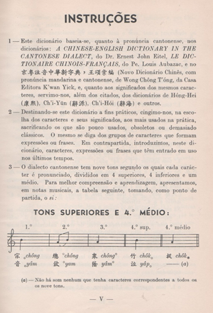 DicionárioChinês-Português 1962 Instruções