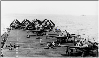 F6F Hellcats no porta-aviões Yorktown