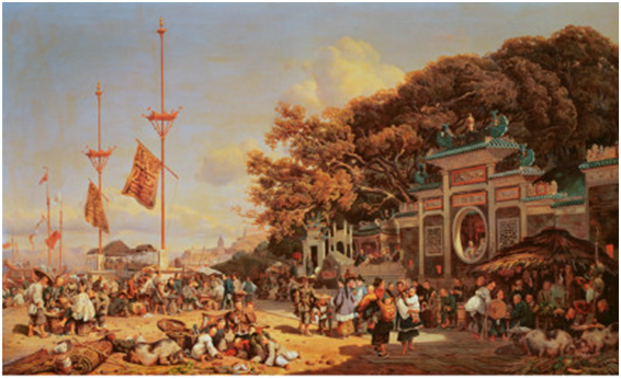 Auguste Borget A Market in Macao
